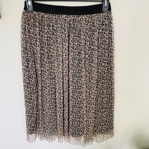 And A New Day Pleated Tulle Cheetah Print Skirt